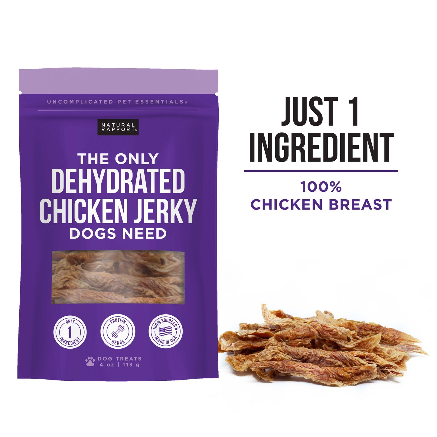 The Only Dehydrated Chicken Jerky Dogs Need